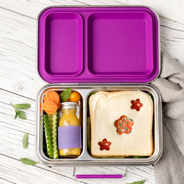 Comprar Fiambrera infantil de acero inoxidable con 2 compartimentos, bonito  recipiente portátil para comida, depósito de 1000ml para  comida/frutas/verduras y ensaladas