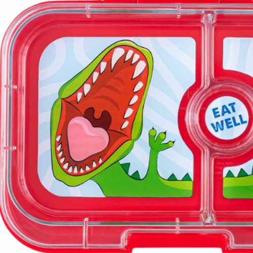 Yumbox panino color rojo de dinosaurio